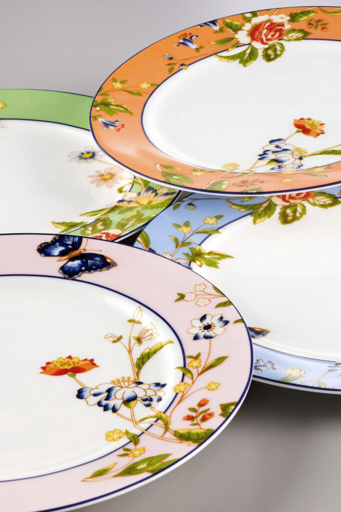 英國Aynsley 小屋花園系列 陶瓷餐盤組21cm（4色組）
