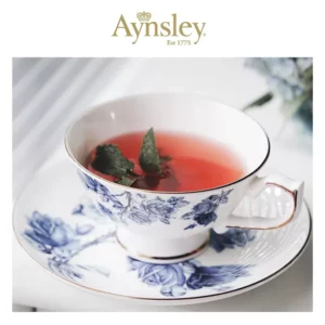 英國Aynsley 藍玫瑰系列 骨瓷杯盤組