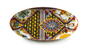 義大利Lamart 西西里陽光 陶瓷大橢圓尖瓷盤41cm