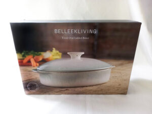 愛爾蘭Belleek Living 海霧窯變釉 陶瓷橢圓附蓋烤盤